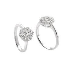 Magic Solitaire Ring in White Gold and Diamonds