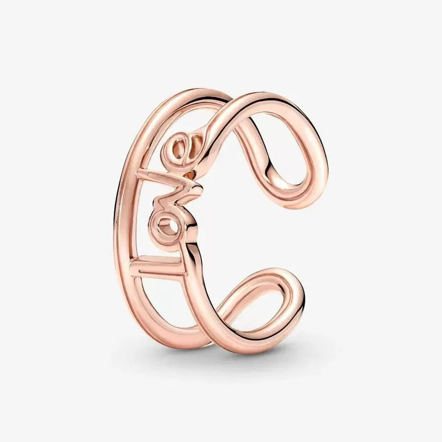 Anello Pandora Aperto "Love" Rosè 180077C00