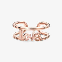 Anello Pandora Aperto "Love" Rosè 180077C00