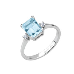 Anello Bibigì In Oro Bianco Con Acquamarina E Brillanti -