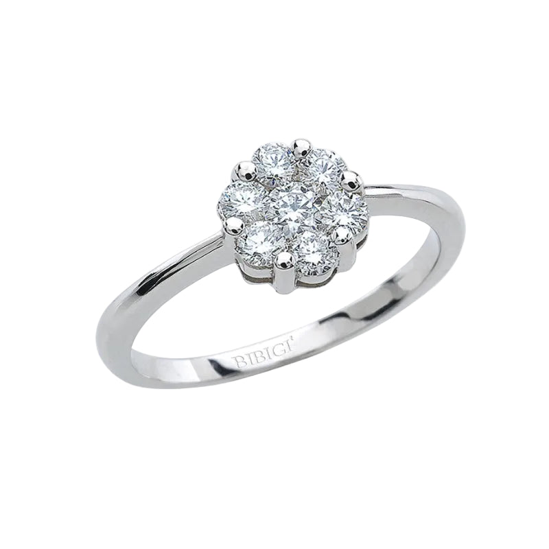 Anillo Bibigì Rosette de oro blanco con diamantes de 0,35 ct