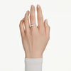 Swarovski Trilogy Ring with White Stones in White Rhodium