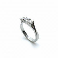 Giorgio Visconti Trilogy Ring in White Gold, 0.31 ct. Center, 0.48 ct. Side