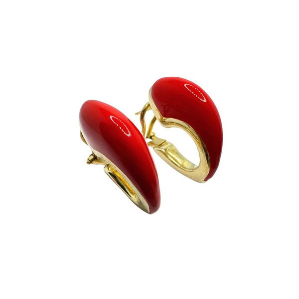 Orecchini Fraleoni Cerchi Rainbow con Smalto Rosso 52DORATOROSSO