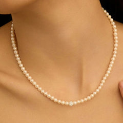 Stroili Gabrielle 9 KT White Gold Freshwater Pearl 5/5.5 mm Necklace 1413458