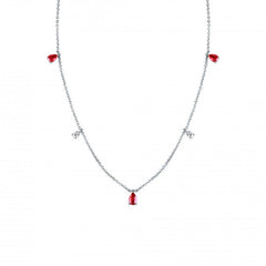 Collar Mirco Visconti de oro blanco con colgantes de rubíes de talla gota y diamantes de talla brillante