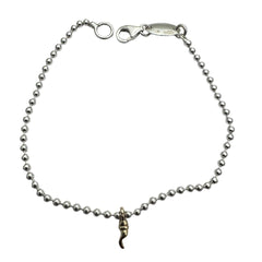 Dodo Mariani Bracelet with Balls and Cornino Pendant in 9 Kt Yellow Gold.