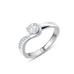 ANELLO SOLITARIO VIRGOLA ARGENTO 925 -
