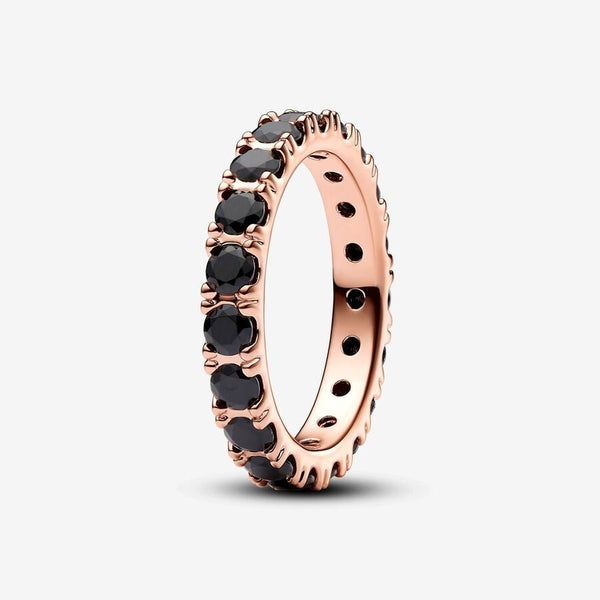Anello Pandora Fascia Scintillante Con Pietre Nere