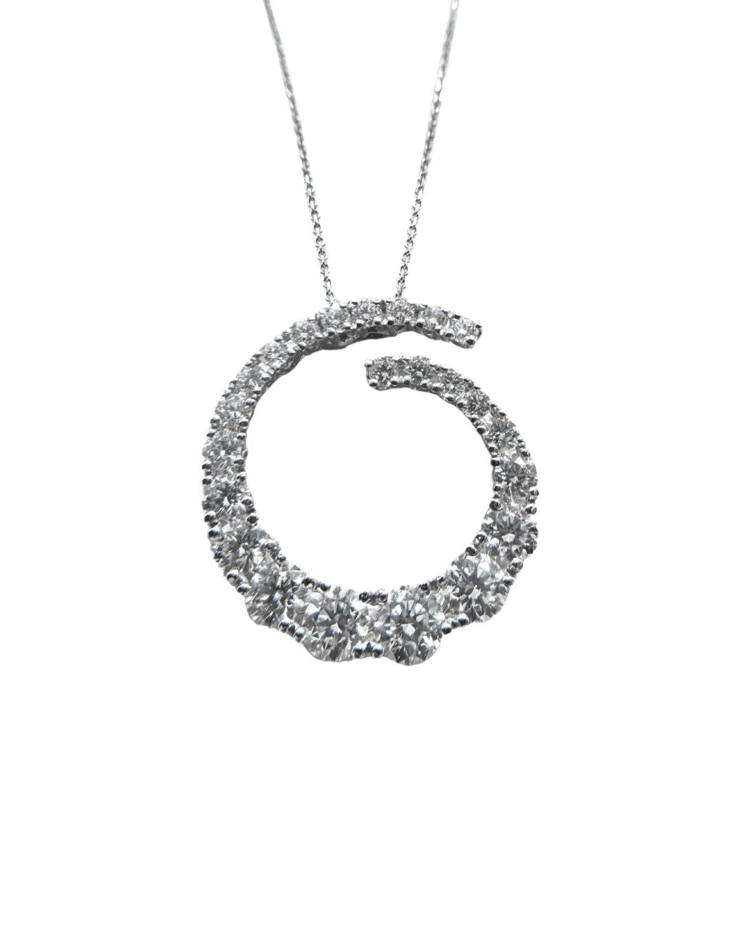 Collar Golay Grace Spiral en oro blanco y diamantes