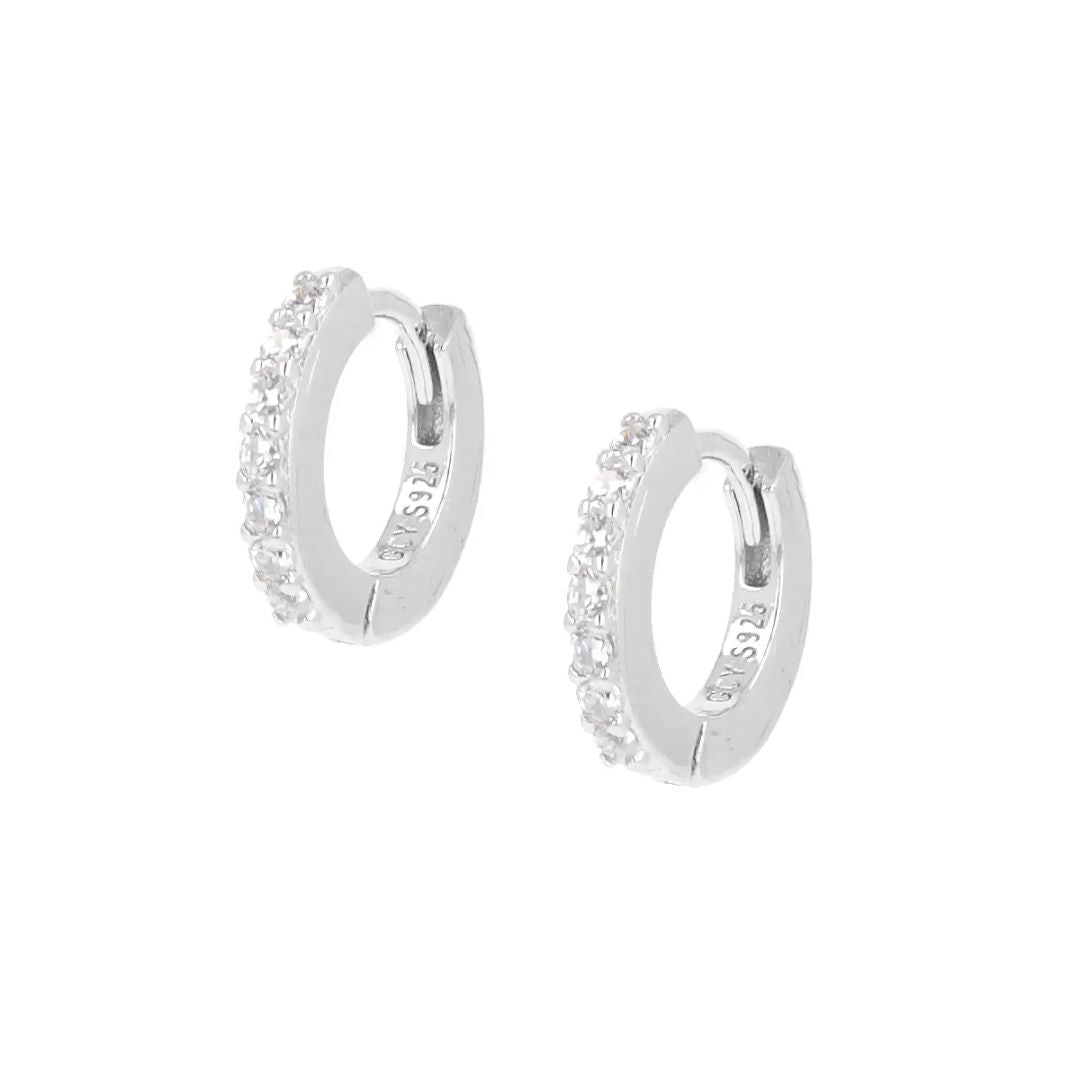 Amen Hoop Earrings With White Zircons ET1BB