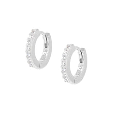 Amen Hoop Earrings With White Zircons ET1BB
