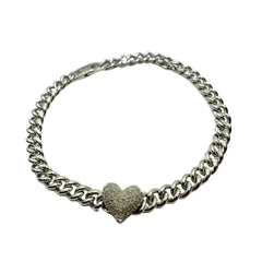 Rebecca Jolie Bracelet with Heart in Silver and Diamond Dust