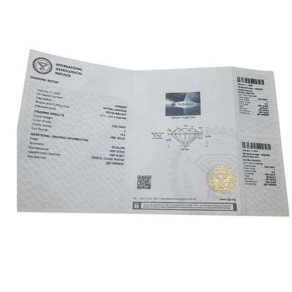 Diamante Naturale Blisterato IGI ct. 0,30 E VS2 BLRIGI030