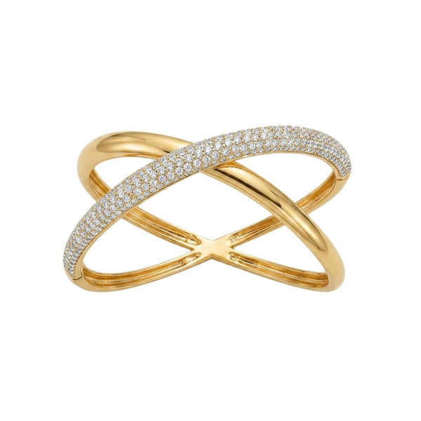 Bracciale Bronzallure Rigido a Intreccio con Pavè in Cubic Zirconia -