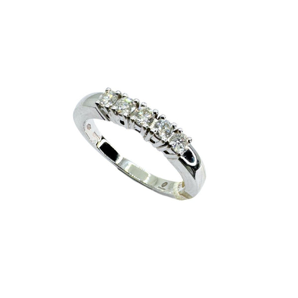Veretta a 5 Pietre Mirco Visconti in Oro Bianco e Diamanti GM88/EC5