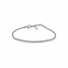 Bracciale Tennis Davite&Delucchi in Oro Bianco 18 KT con Diamanti Bianchi Naturali e Catena BR002352