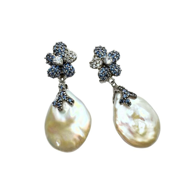 Orecchini Fiorini in Argento con Perle e Zirconi 0167AG9020143A