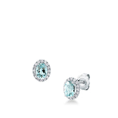 Pendientes Mirco Visconti de oro blanco con aguamarina y diamantes