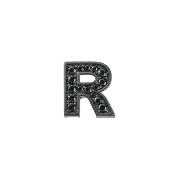 Elements Lettera R In Oro Brunito Diamanti Neri 0,02 ct DCHF7278R.002