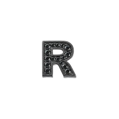 Elements Lettera R In Oro Brunito Diamanti Neri 0,02 ct DCHF7278R.002
