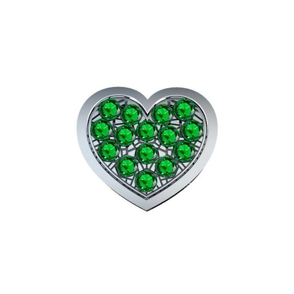 Charm Elements Cuore In Oro Bianco E Smeraldi DCHE9207