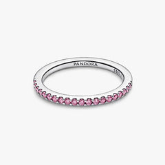 Pandora Pavé Thin Band Pink Ring