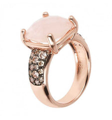 Anello Bronzallure Preziosa Con Quarzo Rosa