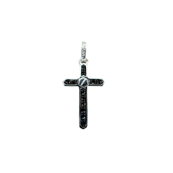 Croce Pendente Zancan in Oro Bianco 18 KT e Diamanti Neri EPE065B/CRE