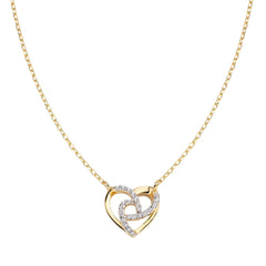 Collana Amen "Cuore" In Argento Dorato con Zirconi CLHHGBZ
