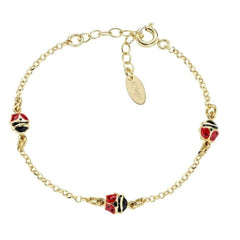 Bracciale Amen Bimba Coccinella Smaltata Rossa E Nera BRJ3COGR3