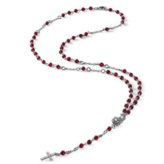 Collar María Cristina Sterling con Ágata Roja y Cruz