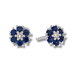 Giorgio Visconti White Gold Earrings with Sapphires and Diamonds