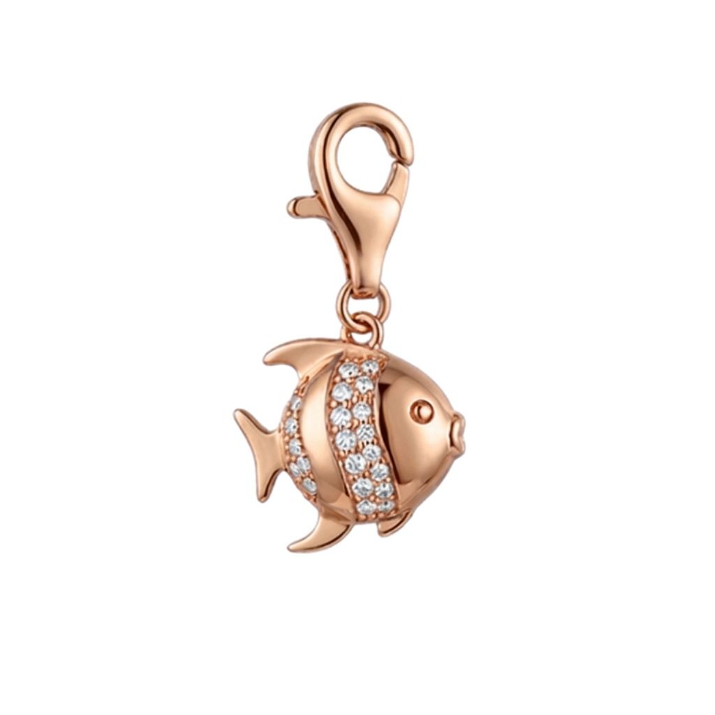 Bronzallure LUCKY CHARM - Ciondolo Pesce con Pavé di Cubic Zirconia WSBZ02675.FISH