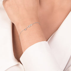 Bracciale Mirco Visconti con Infinito in Oro Bianco 18 KT e Diamanti Naturali Z550/10