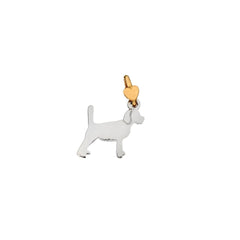 Dodo Mariani Beagle Charm in Silver and 9K Yellow Gold