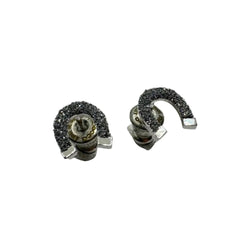 Rebecca Jolie Horseshoe Earrings in Silver and Diamond Dust