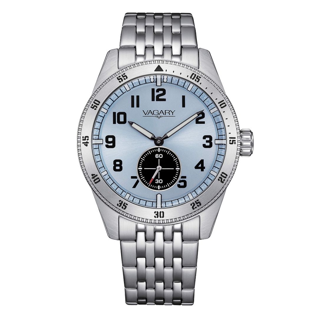 Vagary Men's Fly Boy Small Seconds Light Blue IB2-013-71