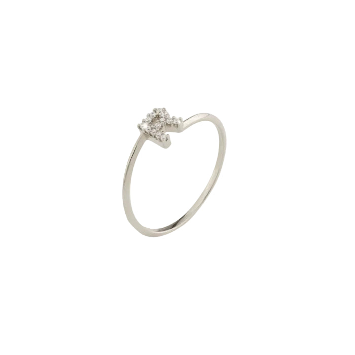 Anillo Rebecca Lux con inicial en oro blanco y diamantes