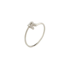Anillo Rebecca Lux con inicial en oro blanco y diamantes