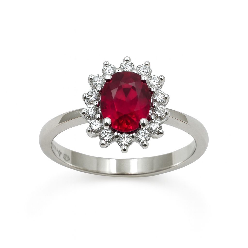 Anello Giorgio Visconti con Rubino Centrale e Diamanti AB16960R