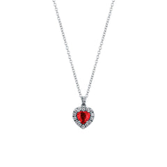 Collana Cuore Mirco Visconti con Rubino Taglio Cuore e Diamanti MV124TF/10R