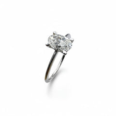 Anello Iannelli in Oro Bianco 18 KT con Diamante Naturale Taglio Ovale ct. 1,01 IGI ANX0V1