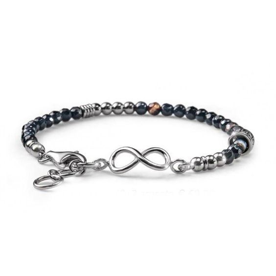 Maria Cristina Sterling Infinity Bracelet with Onyx