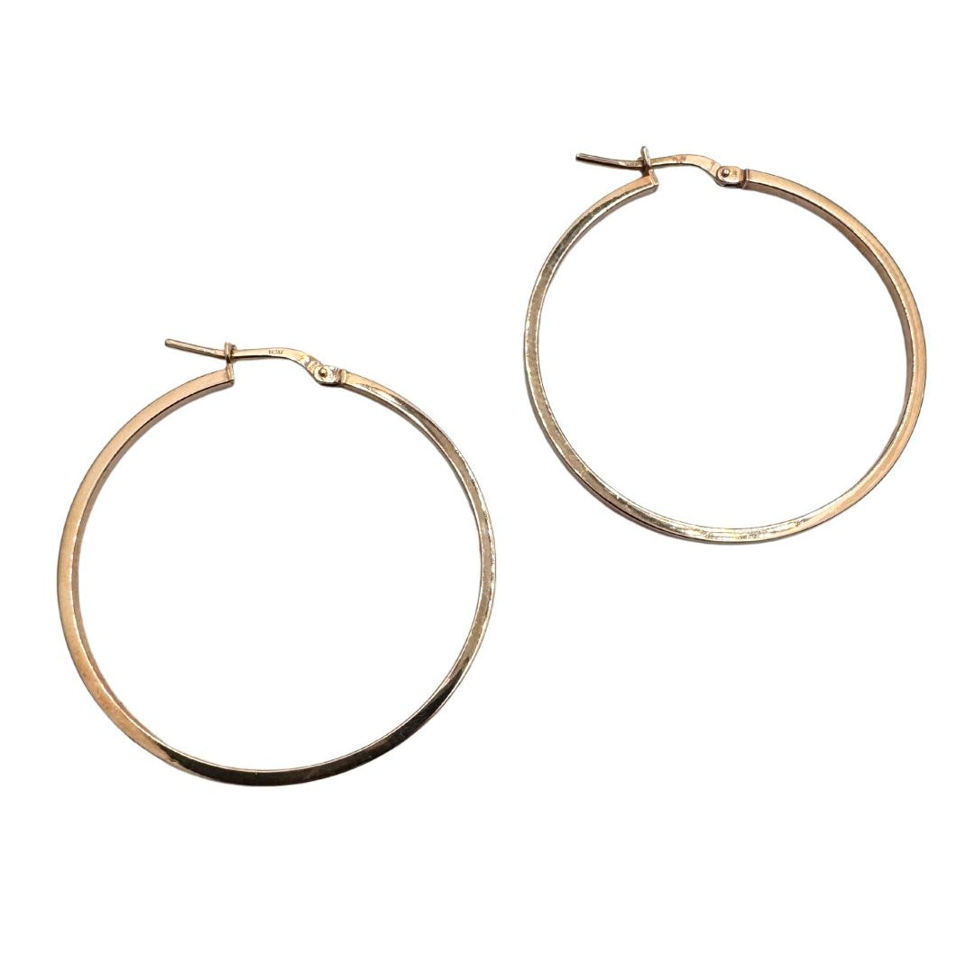 Orecchini Cerchi in Oro Rosa 18 KT Sezione Squadrata CRK007