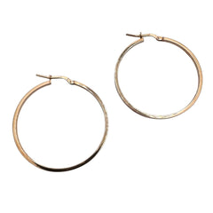 Orecchini Cerchi in Oro Rosa 18 KT Sezione Squadrata CRK007