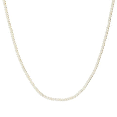 Yellow Gold Plated 925 Silver Etruscan Choker with Ø 3/3.5 mm Freshwater White Pearl Rondelles WSET00712.WPRL
