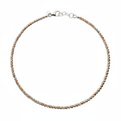 18KT White and Rose Gold Bracelet with Diamond Spheres