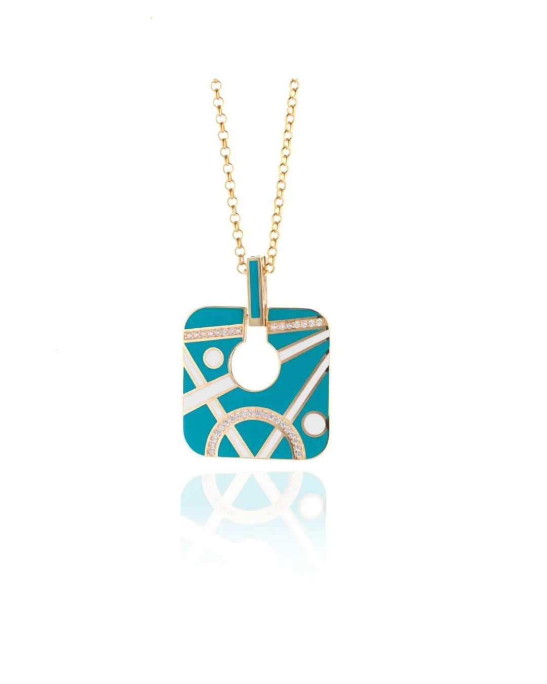 Dream Necklace with Turquoise Enamel Pendant
