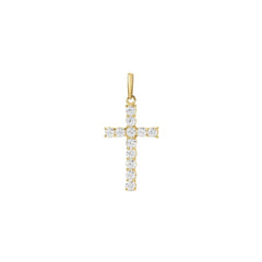 Stroili Holy Cross 9 KT Yellow Gold Pendant with Cubic Zirconia 1436228